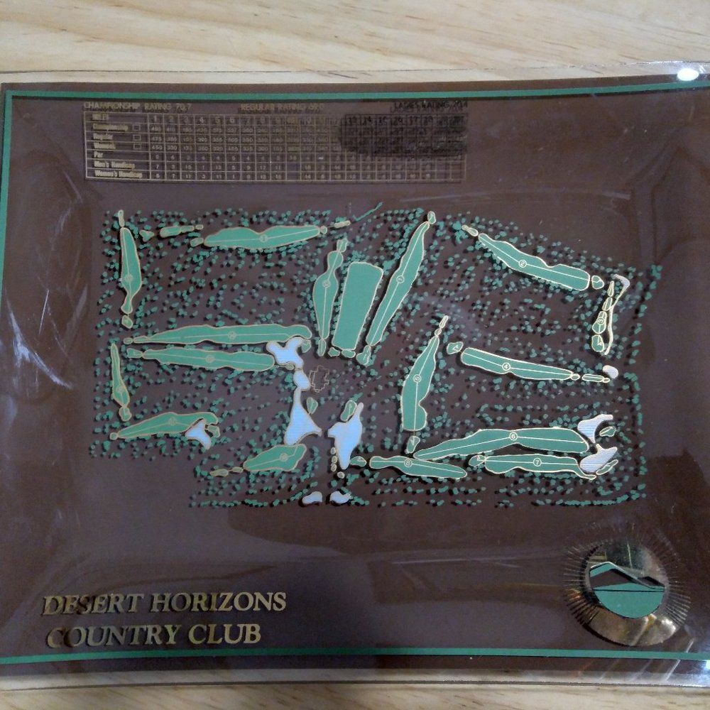 Vintage Desert Horizons Country Club Glass Ashtray Trinket Tray